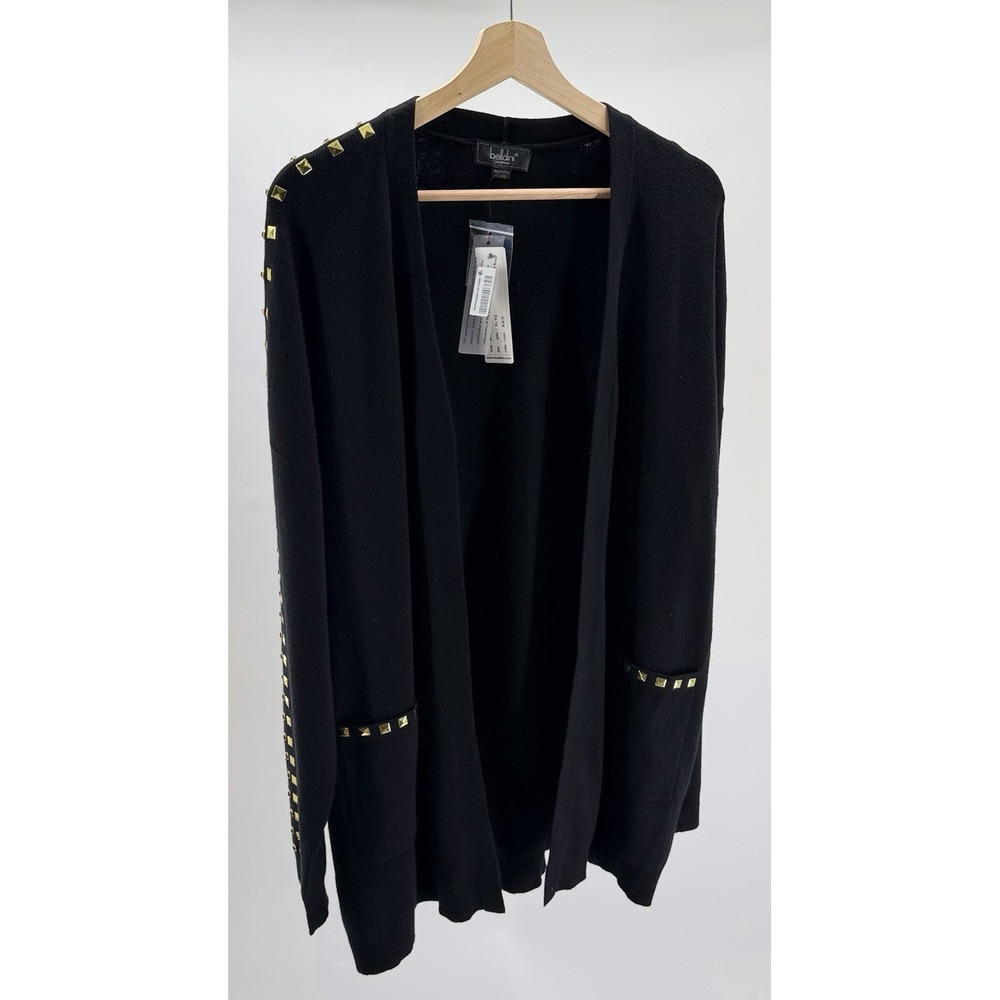 Belldini Black Label Women's Long Sleeve Open Sweater Black Size Extra Large XL